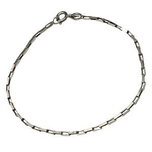 Arezzo Italy Silver Bracelet Square Link Sterling Silver 7" Unisex Mens Womens